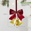 Christmas Creative Ornaments for Christmas Tree, Bow-shaped Ironwork Circular Bell Pendant, Festive Scene Decoration