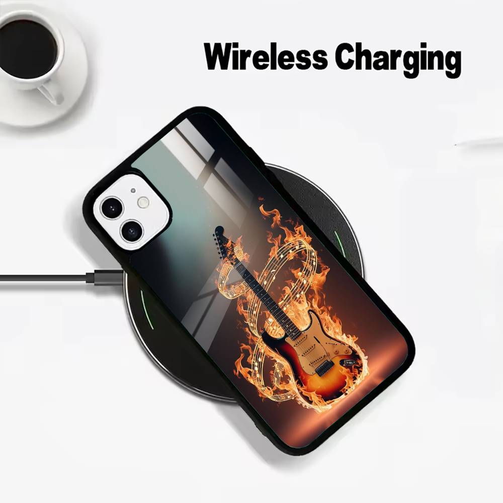 E-electric guita  Phone Case For IPhone17 16 15 14 13 12 11  Pro Max 16/15/14Plus Wireless Charger Cover Funda