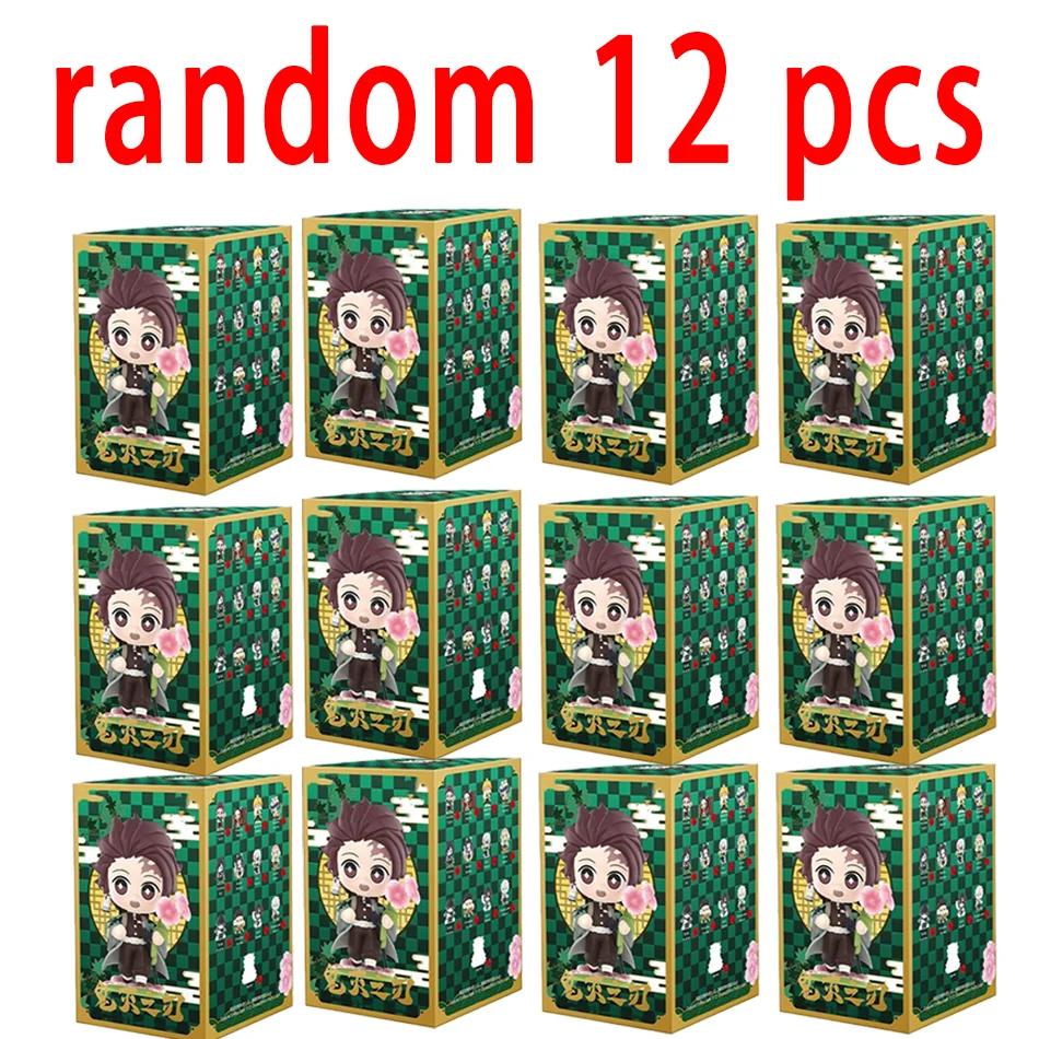 1-12pcs Anime Demon Slayer Blind Box Tanjiro Kamado Nezuko Cartoon Figure PVC Model Ornament Child Christmas Halloween Gift