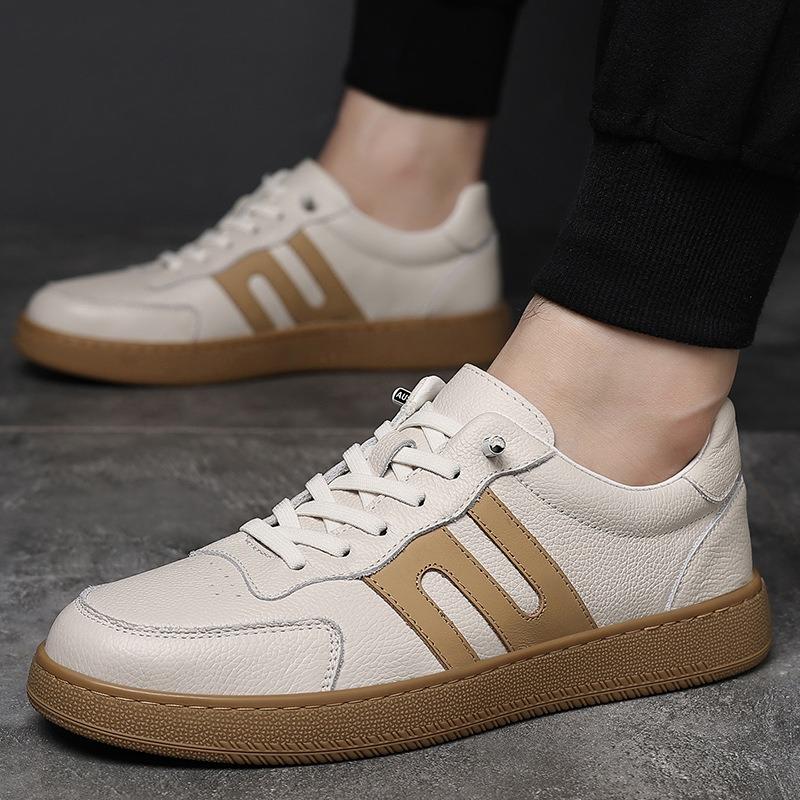 The first layer of cowhide new autumn leather breathable trendy shoes casual shoes sports men's shoes versatile board shoes