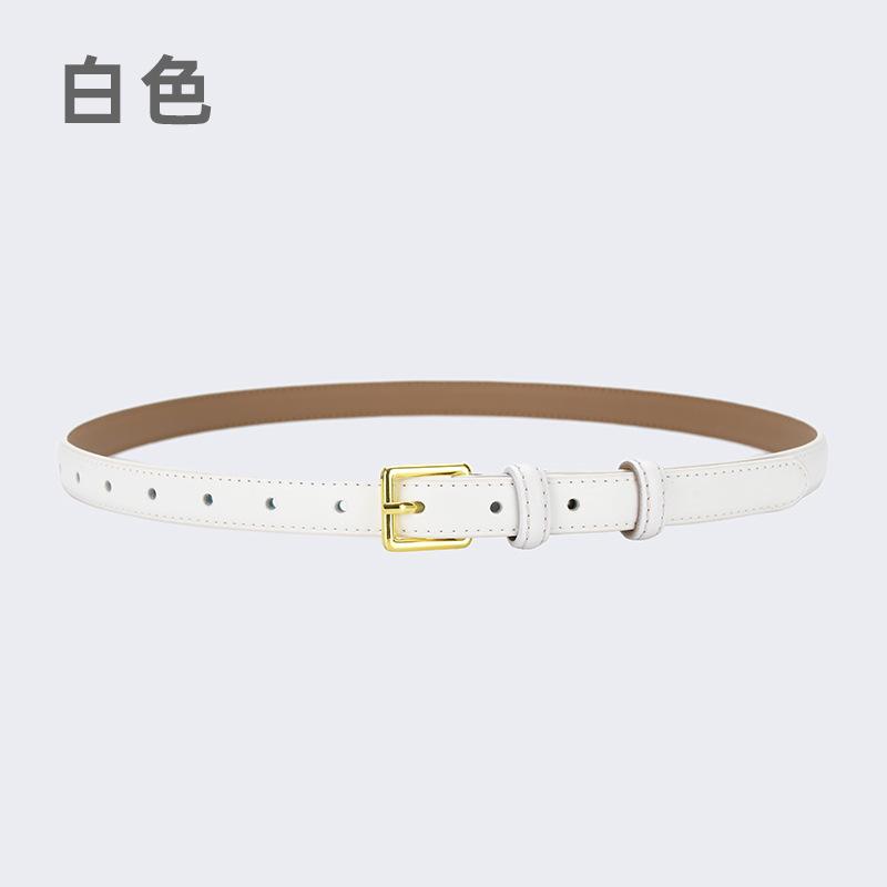Women'S Belt Women'S Leather Decoration With Skirt Simple Cowhide Pin Buckle Jeans Belt Women'S Black Tide