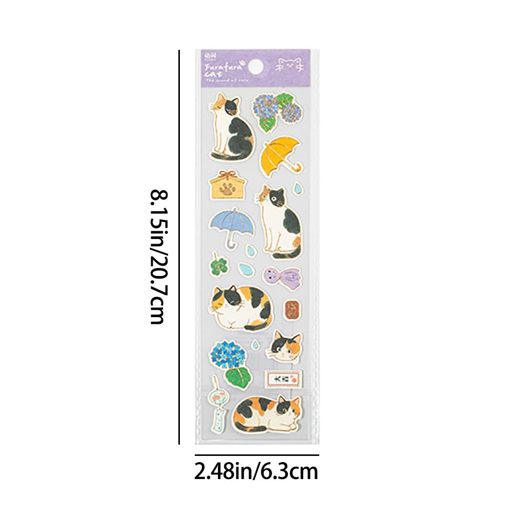 Hot Stamping Stickers, Meow Language, Cute and Interesting Cat Patterns, Handmade Tent, Photo Frame, DIY Decoration Collage