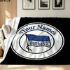 1PC Hertha BSC Custom Name Patterned Flannel Blanket Suitable For All Seasons for Home Decor Warmth and Comfort Gifts Holiday Present