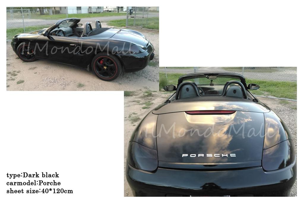 Ilmondomall Headlight Film Tail Lamp Film Fog Light Film (040x120cm, Dark Black)