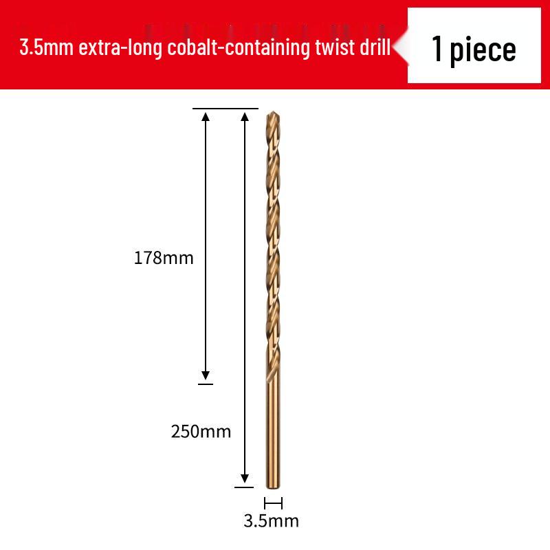 Cobalt Extra-Long High-Strength Alloy Twist Drill Bit for Stainless Steel and Woodworking