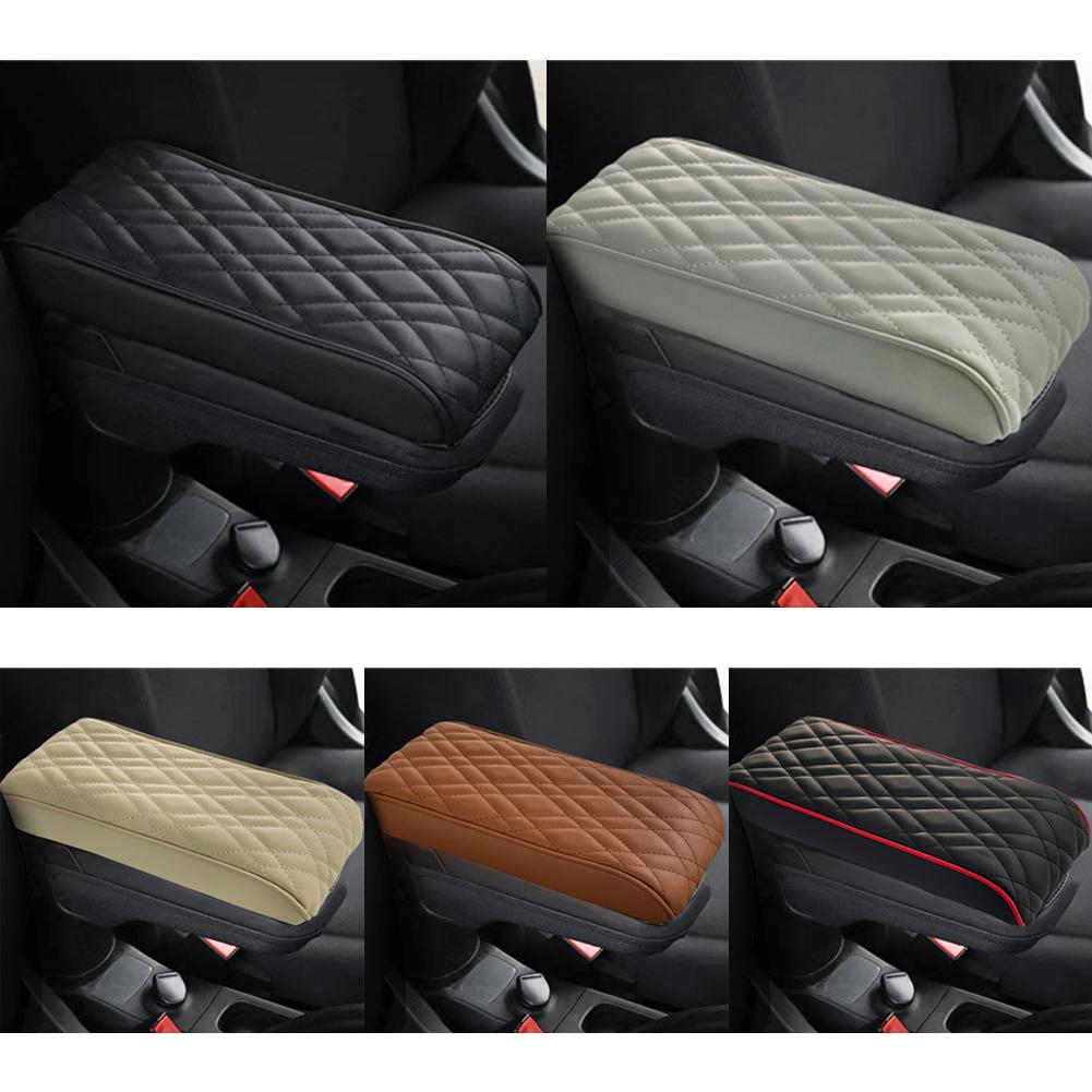 Cuir PU Tapis d'Accoudoir de Voiture Coussin de Protection Repose-Bras de Console Centrale Universel Mousse à Mémoire Repose-Bras Auto Couvercle de Coussin Boîte de Rangement