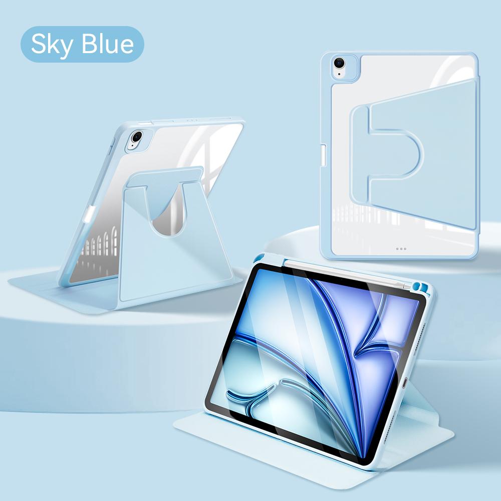 For iPad Air 11 M2 Case Pro M4 360° Rotation Cover for Air 5/4 iPad 10th 10.9in Mini 6 7/8/9th 10.2in Pro12.9 Tablet Cover