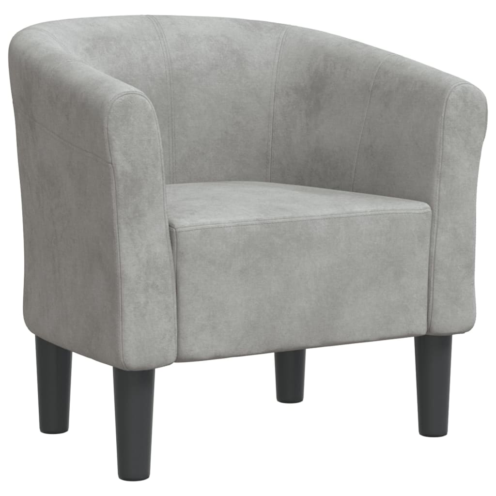 Club Chair Light Grey Velvet