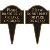 Do not Drive or Park on Grass Sign, Yuntarda 2-Pack 10”x14” Double Sided Stay Off Grass Sign with Integrated Stake Rust-free Aluminum Yard Sign