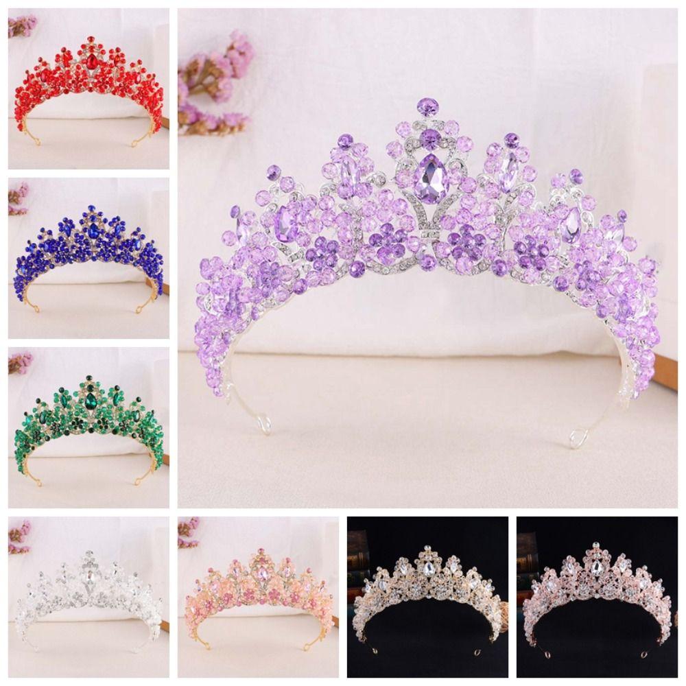 Exquisite Crystal Crown Handmade Baroque Headpiece Beaded Headpiece Bridal Tiara  Prom