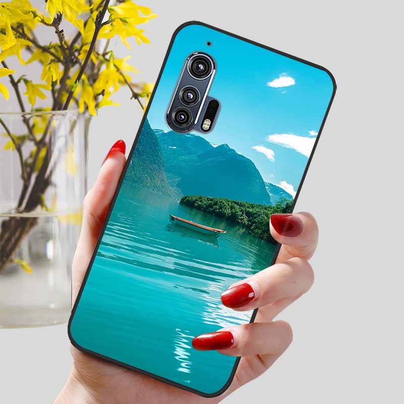 For Moto Edge Plus 2020 Case 6.7'' Flowers Soft TPU Beautiful Phone Cases for Motorola Edge+ 2020 Protect Silicon Bumper Cover