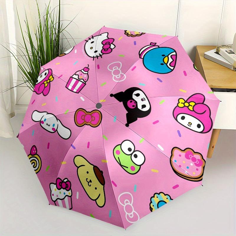 

1pc Hello Kitty Pastries Pattern Umbrella with Plastic Handle,Suitable for All Seasons Home Travel Outdoor UmbrellaSanlio029