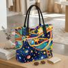 Starry Print Tote Bag Large Casual Shoulder Bag for Daily Use