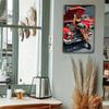 Vintage Iron Wall Art Nude Lady with Red Car 8x12 Inch Garage Man Cave Decor