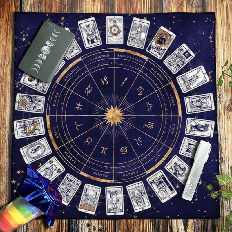 Square Flannelette Tarot Altar Cloth Board Game Pad Astrological Oracles Pad Table Cover Card Mat Divinations Tablecloth