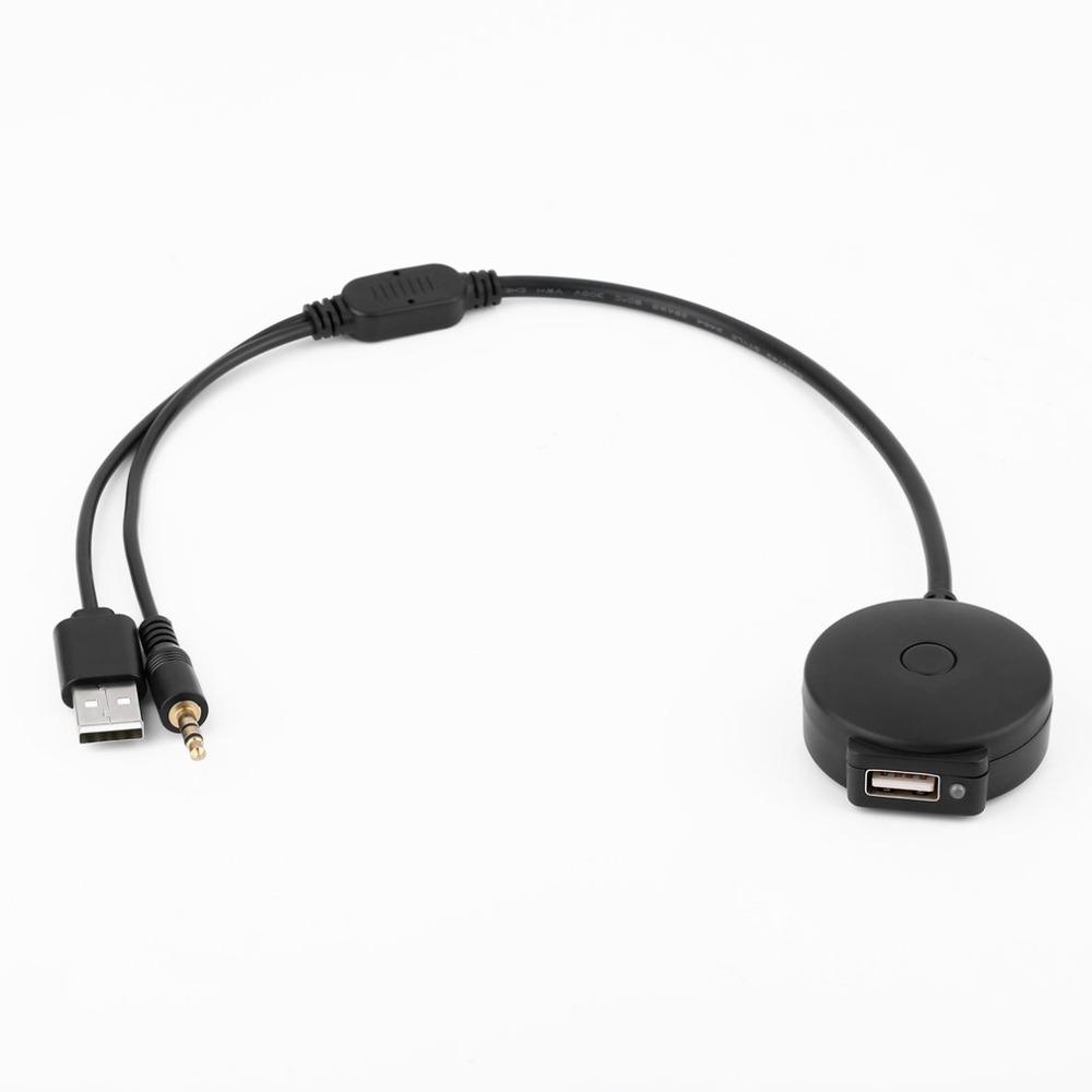 Automobile Bluetooth 4.0 Audio 3.5mm AUX USB Music Adapter Cable For Car Has AUX