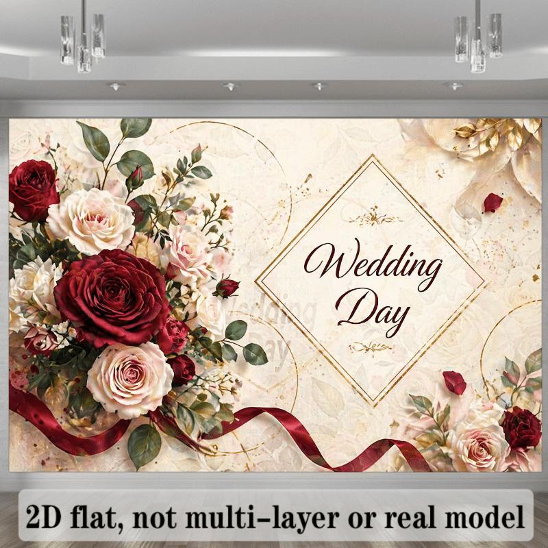 1Pcs Romantic Rose Wedding Decoration Background bedroom Backdrop Decorations For Photo Studio Photo Booth Christmas Party