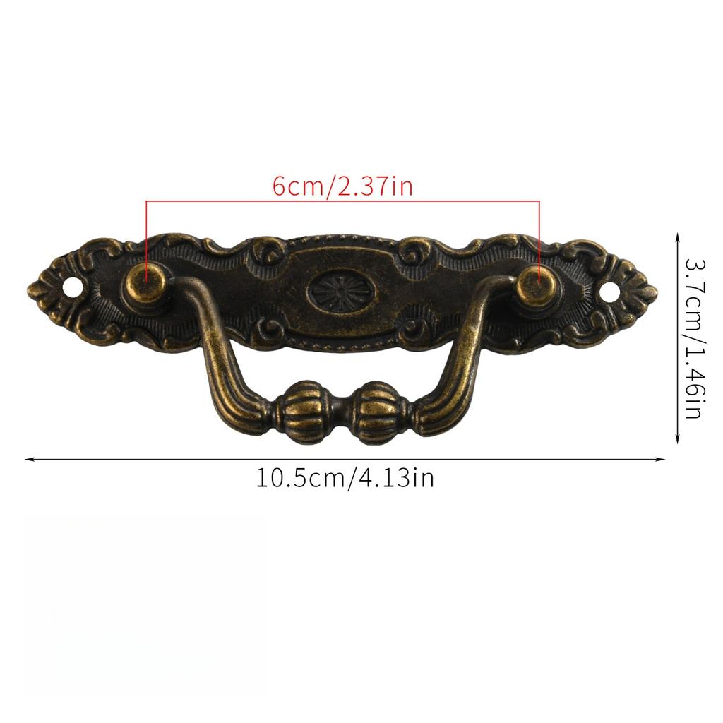 2pcs Antique Pull Handles for Drawer Cabinet Door Wooden Chest Box Bin Metal Drawer Pulls Handles Wardrobe Pulls Handles