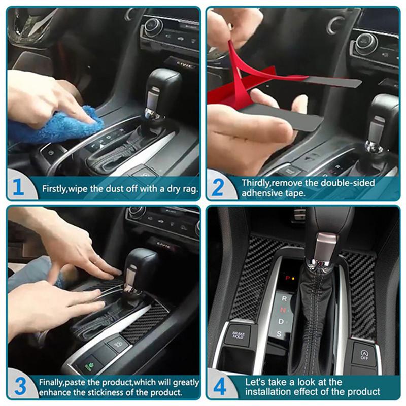 2 Stück Auto Seiten Klimaanlage Luftauslass Lüftungsgitter Rahmen Abdeckung Zierleiste Kohlefaser Aufkleber Für Honda CR-V 2012 2013 2014 2015 2016
