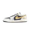 Jordan Air Jordan 1 Dark Venus Tide Cushioning Low Top Vintage Basketball Shoes Men's Black Gold IH0649-021(Team836-)