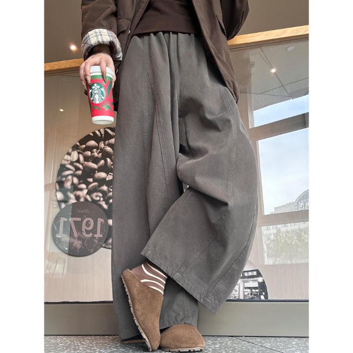 

2026 Women s Gray Japanese Style Cropped Balloon Pants, Plus Size, Hip Covering, Slimming Casual Wide Leg. 4XL [Recommended 85-95 kg]