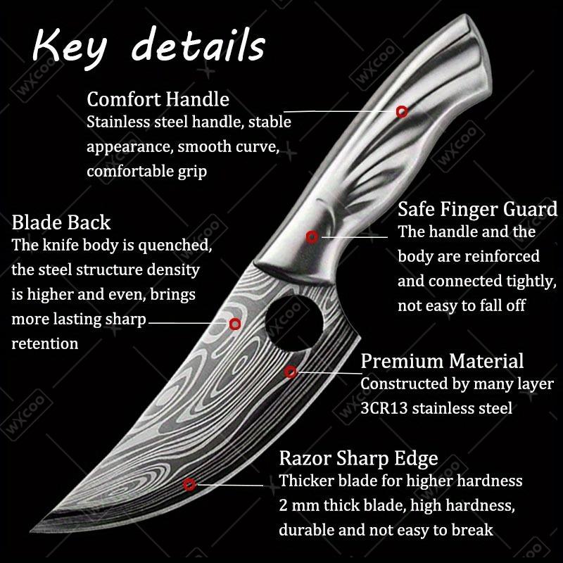 3 Pcs Professional Damascus Laser Forged Chef Knife Handmade Stainless Steel Meat Cutting Boning Butcher Knife Kitchen Tools