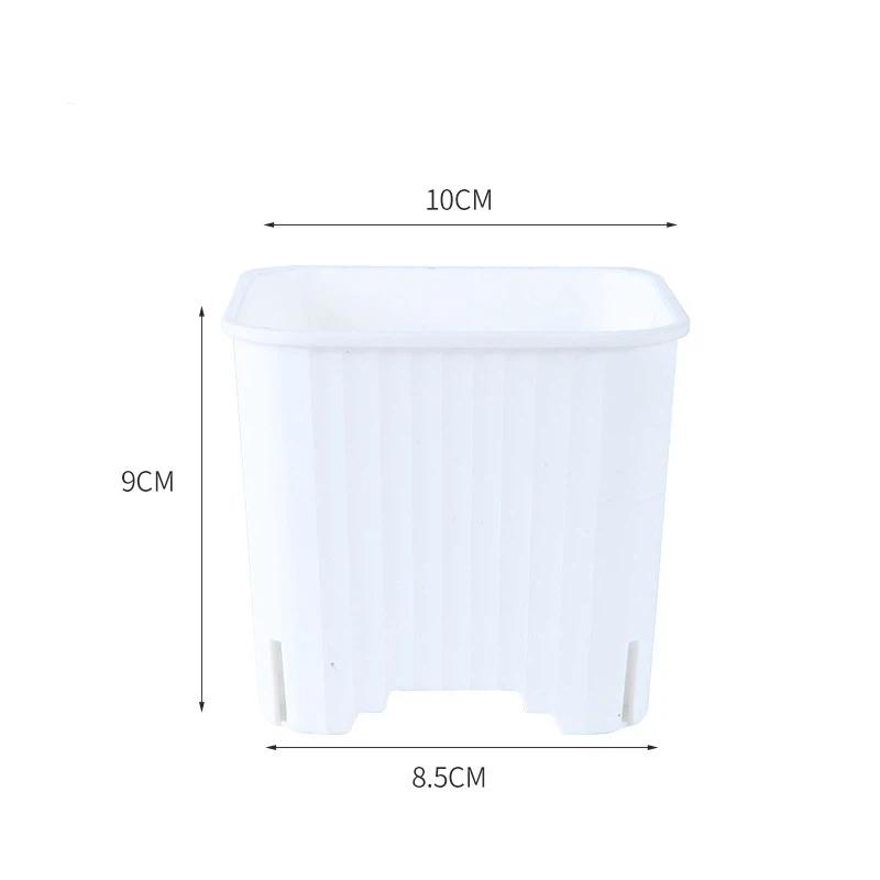 Square Plastic Pots With Drainage Hole Multicolor Breathable Plant Nursery Pot For Balcony Office Home Cactus Herb Gro