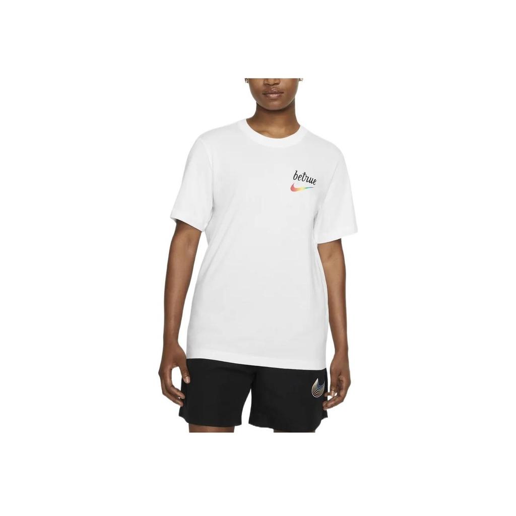 Nike Solid Color Print Round Neck Short Sleeve T-Shirt Unisex Tops White DJ0929-100