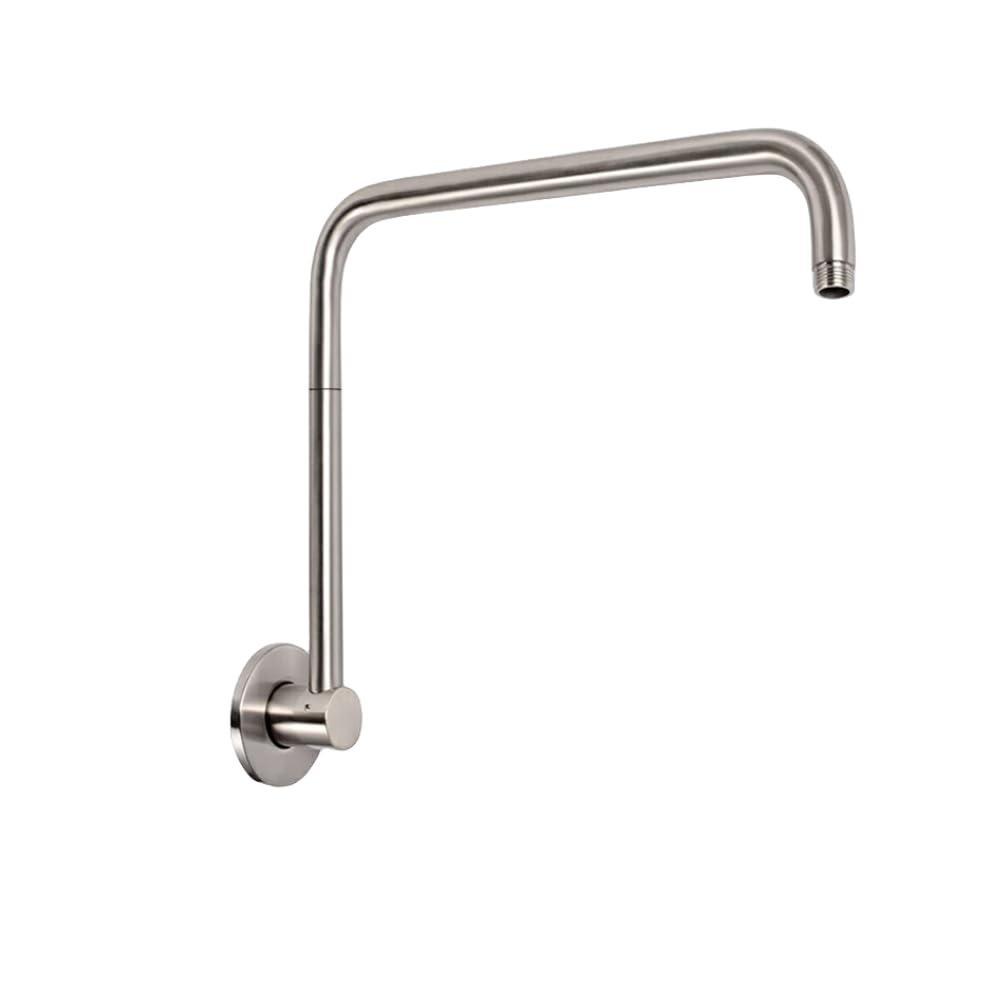 Stainless Steel High-Level Shower Extension Pipe,14.8-Inch, 360-Degree Swivel Shower Extension Pipe Arm,Swivel Shower Head Extension Arm with Flange