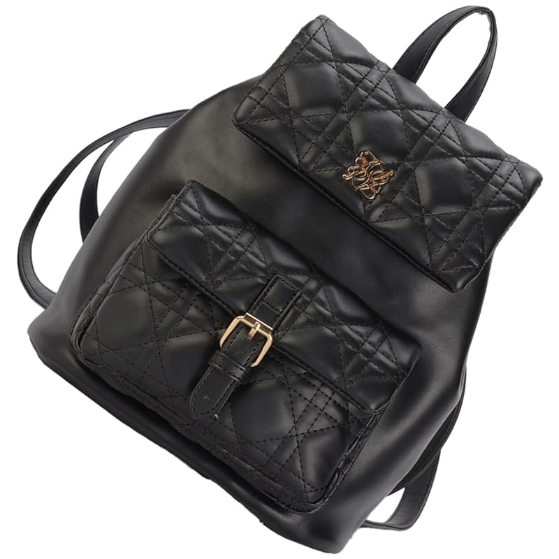 

[Alto Rose] black Eleb backpack rucksack ladies backpack bag Smaller large capacity quilt quilting mini backpack Synthetic leather Beautiful belt Wide