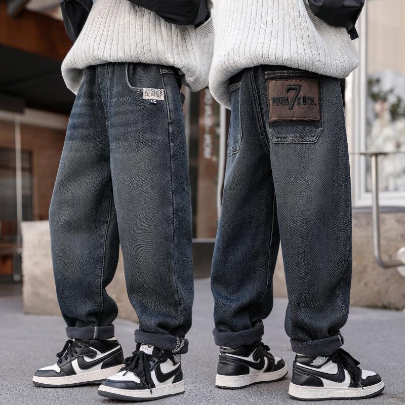 Jungen 2025 Frühling Lässige Weite Jeans für Große Kinder - Lange Hosen für Frühling & Herbst