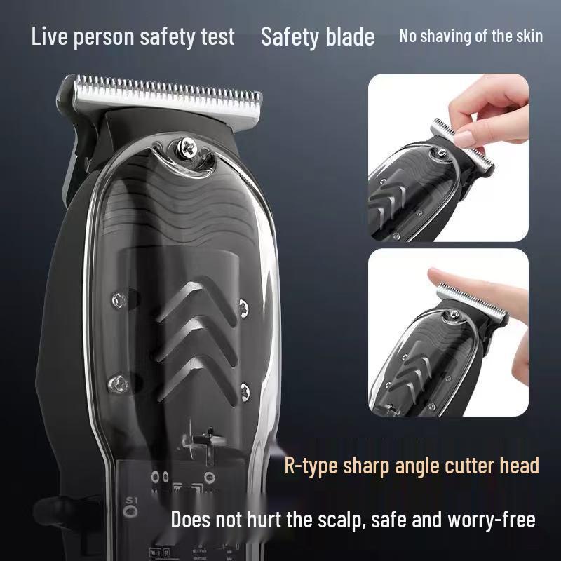 High-Power Transparent Hair Clipper Electric Trimmer for Professional Salon Use