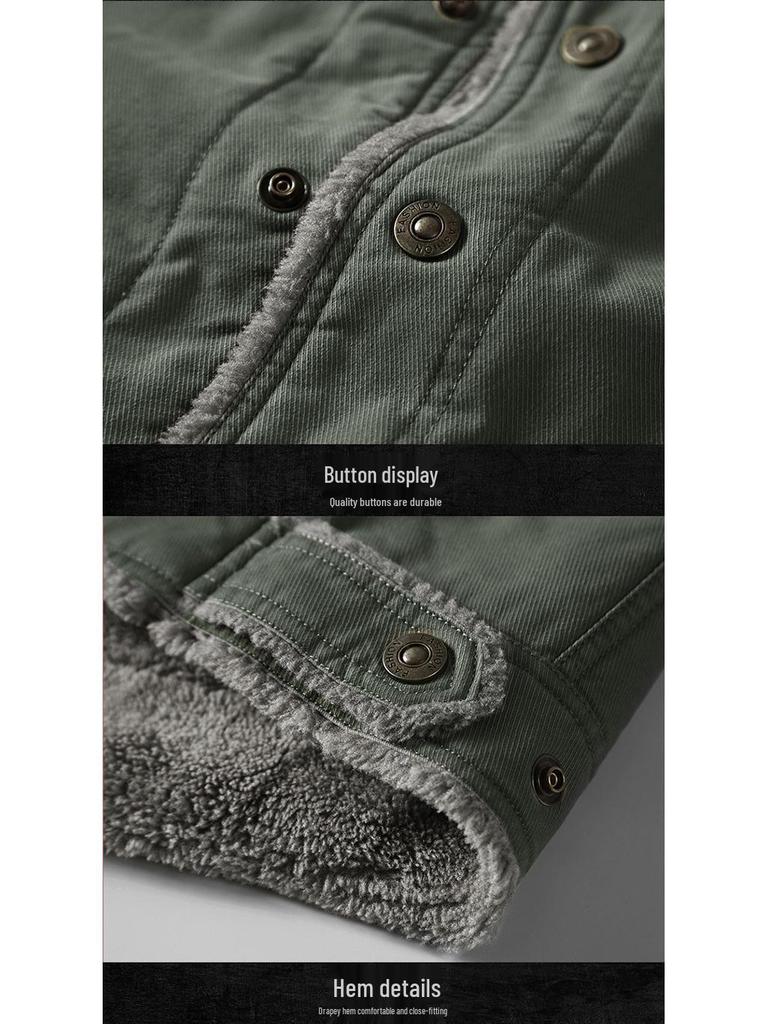 Чоловіча бавовняна куртка на флісовій підкладці європейського розміру, потовщена зимова куртка вільного крою (3166)