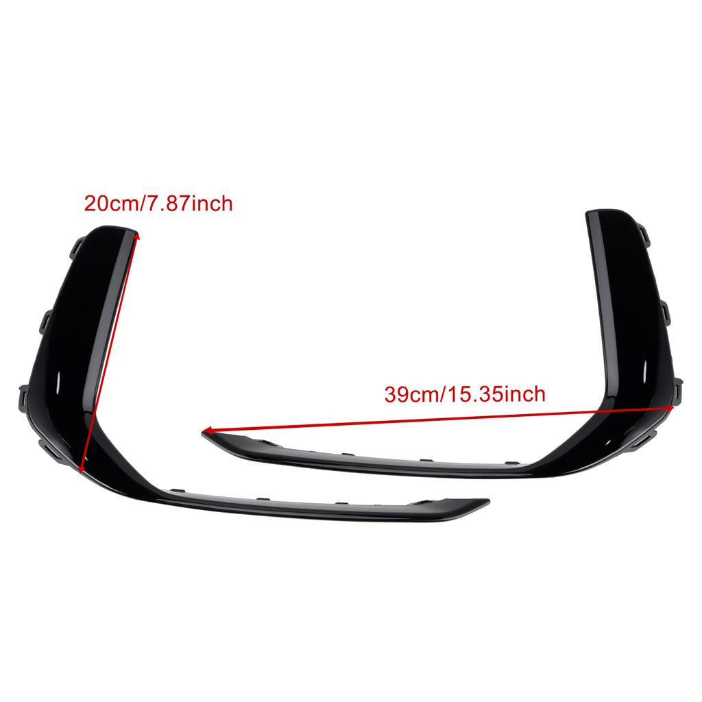 2PCS Front Fog Light Lamp Trim Fit A6 C8 S-Line S6 2019-2023 Black