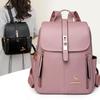 Women's Multifunctional PU Travel Backpack - Large Capacity, Solid Color, Outdoor Storage
