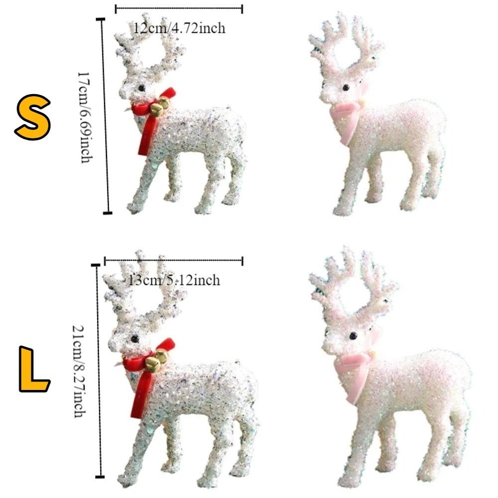 With Scarf Christmas Reindeer Ornaments Glittering Elk Cloth Decor  New Year