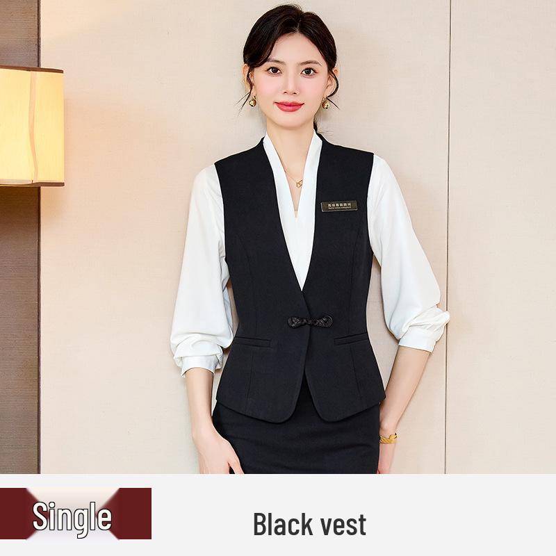Women's Professional Waitress Vest Set - Hotel & Dental Reception Uniform