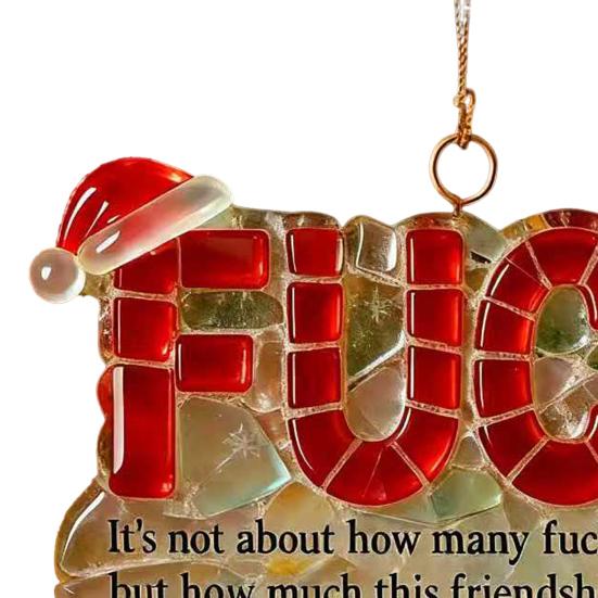 Yousheng Funny Friendship Christmas Ornament Letter Charm Humorous Friend Pendant with Hanging Cord Holiday Decor