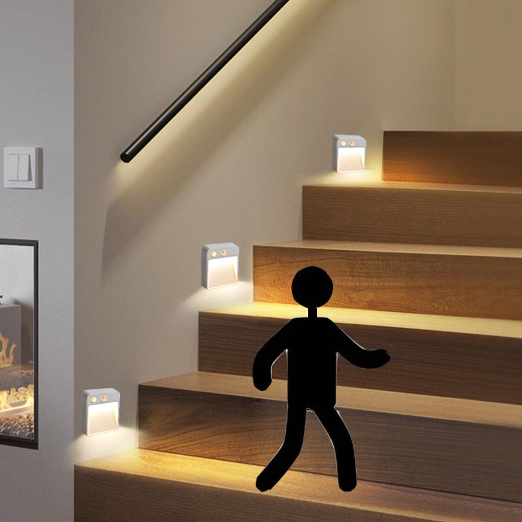Luce Notturna LED A Sensore Di Movimento Ricaricabile USB – 2 Pezzi Per Camera, Scale, Cucina