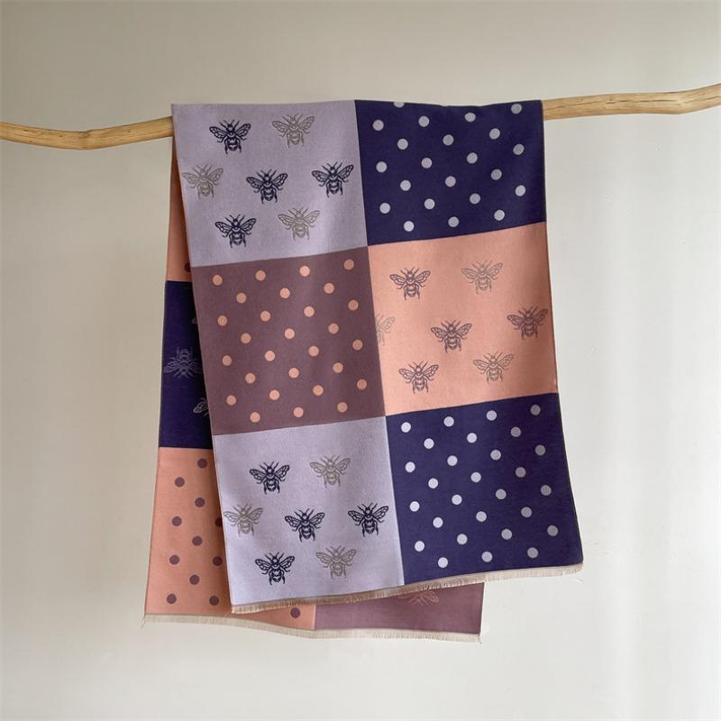 Little bee imitation cashmere scarf women's thickened versatile color matching shawl winter new scarf