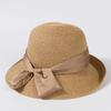 1PC New Summer Women Sun Hat Casual Fashion Bowtie Fisherman Hat Straw Hat with Bow Ribbon Travel Beach Hat CJCYMZ050
