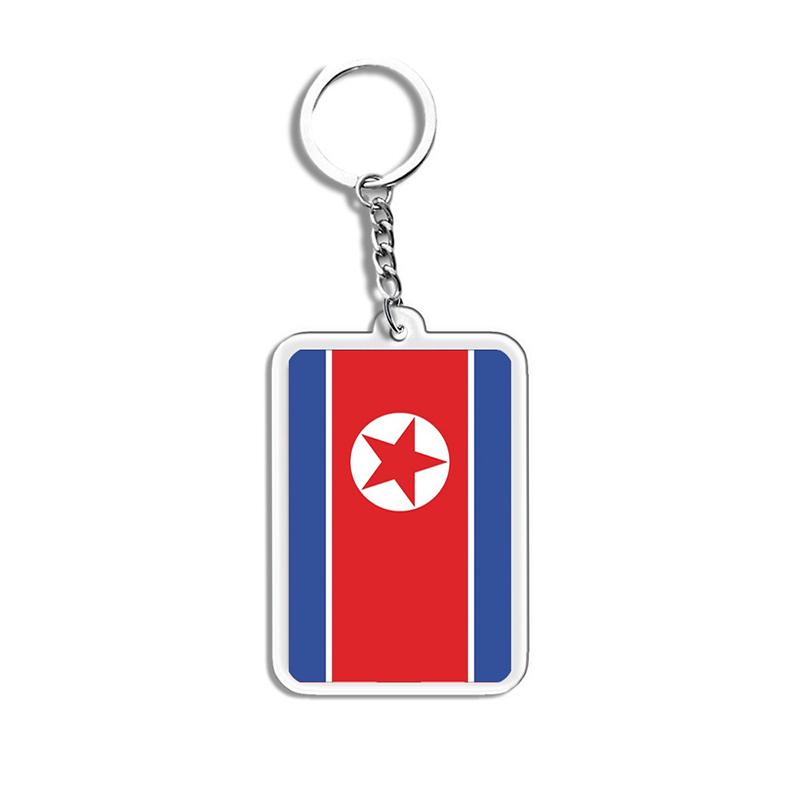 Acrylic Keychain Country Flags Collection United States Spain Russia France For Car Key Bag Gift Souvenir