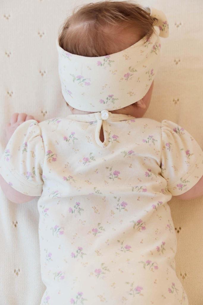 Organic Cotton Short Sleeve Bodysuit Thelma Orchid JBCO251210 Baby CRM 60 [Jamie Kay]