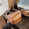 Vintage Chic Solid Color Saddle Crossbody Bag  Stylish Colorblock Design Shoulder Purse  Perfect for Daily Use  Travel  or Work