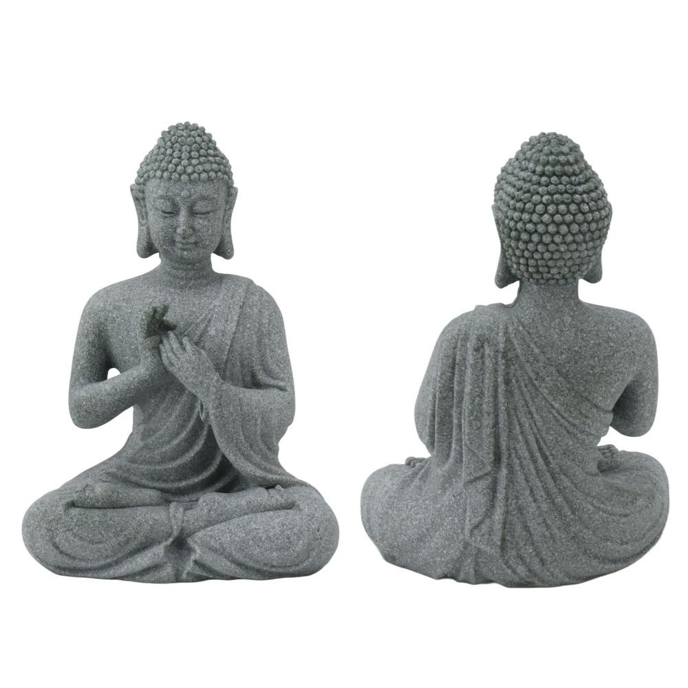 Grey Oriental Stone Carving Ornament Courtyard Sandstone Figurine  Indoor Study Shelf Decoration
