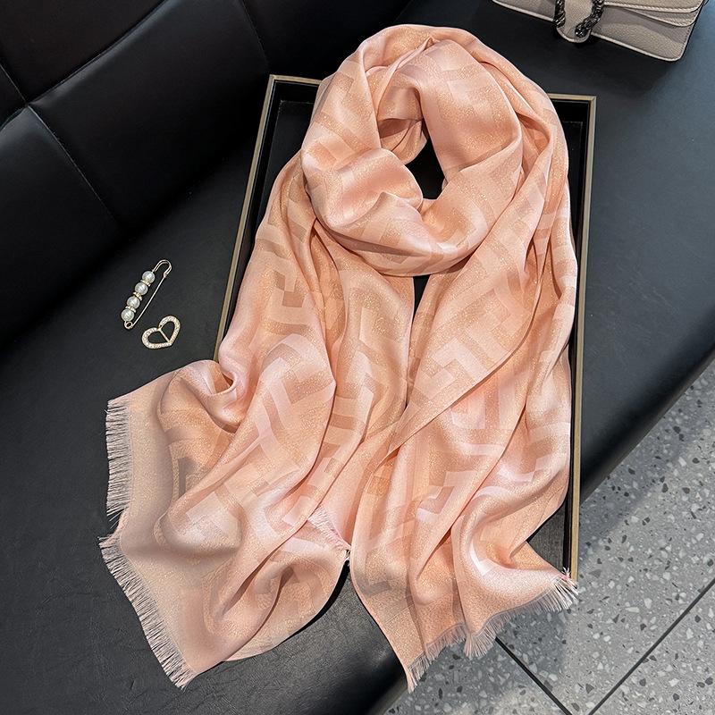 Spring And Summer Long Silk Scarves, High-End Versatile Tencel Cotton Scarves, Air-Conditioned Rooms, Neck Pads, Shawls, Travel Outfits