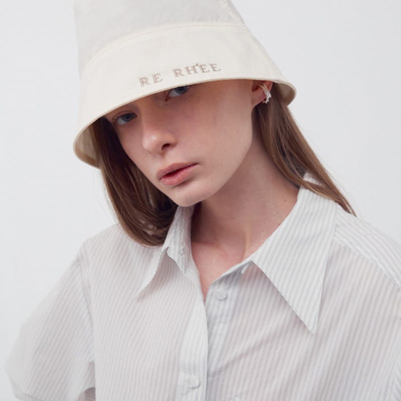 

RE RHEE LOGO EMBROIDERED SHEER BUCKET hat IVORY IVORY_FREE