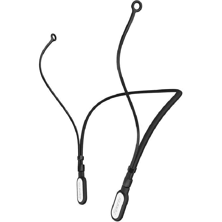 HALLEAST Earplugs Cord, Anti-Lost Earplug Lanyard Neckband, Safety Connector Strap, Black