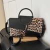 Fashi Zipper Solid Faux Suede Sewing Thread Shoulder Bags 2026 High Quality Leopard Print Large Capacity Handbags for Women