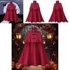 Medieval Hooded Cloak Gothic Long Trench Cape Costume For Halloween Party